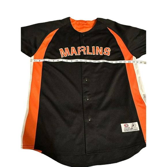 True Fan MLB Miami Marlins Baseball Jersey Button Up Mens Size XL - Picture 2 of 8